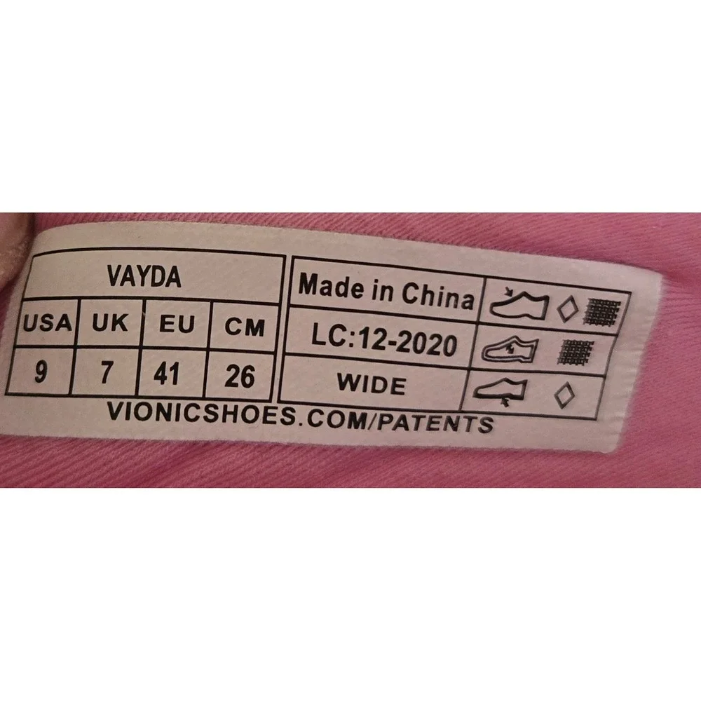 Vionic Vayda Womens 9 Wide Pink Grey Slip On Walking Sneakers Orthotic Shoes